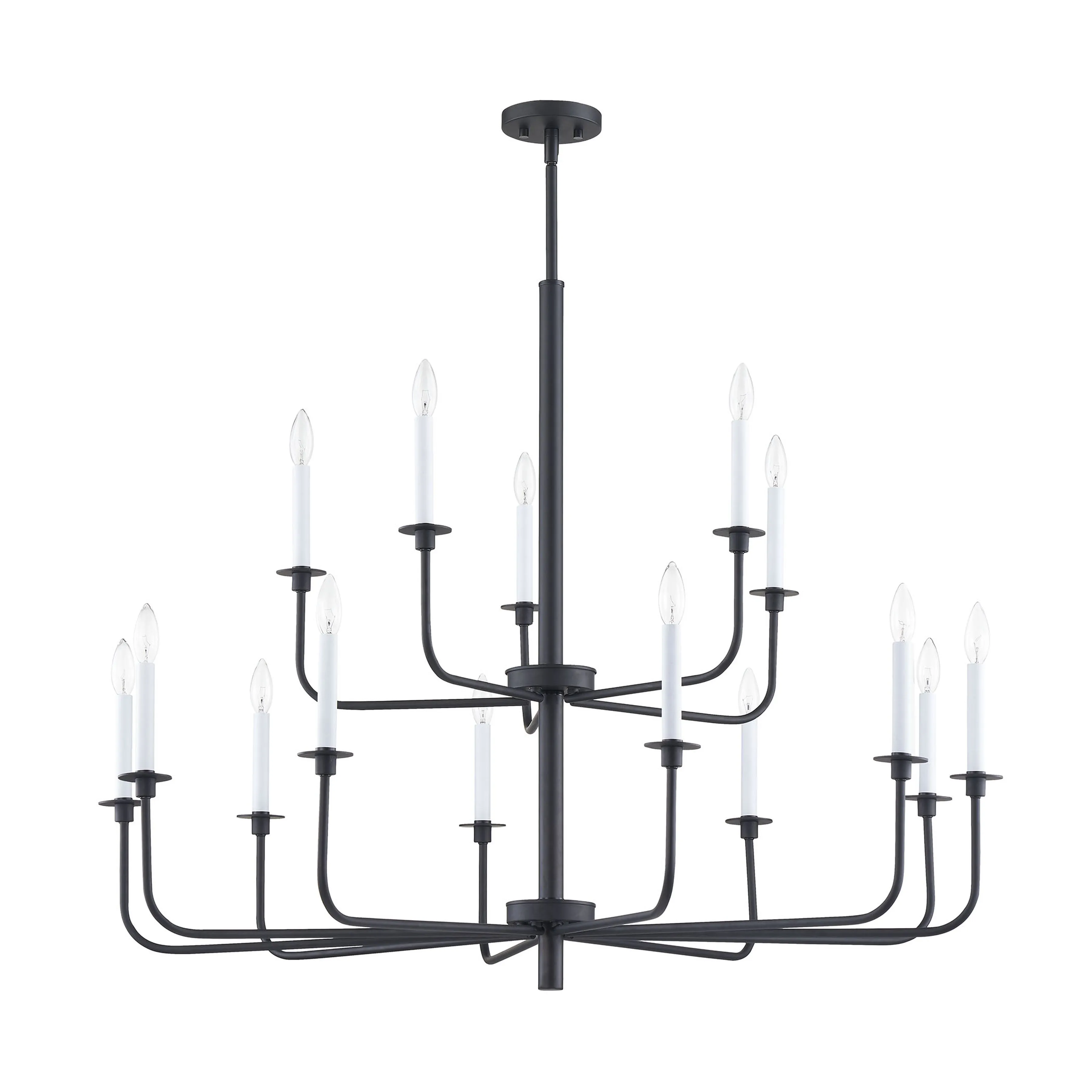 Lexington Green 46'' Wide 15-Light Chandelier - Matte Black