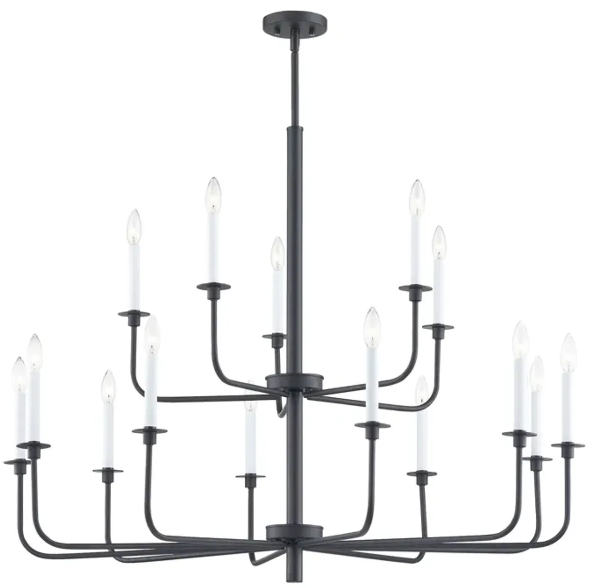 Lexington Green 46'' Wide 15-Light Chandelier - Matte Black