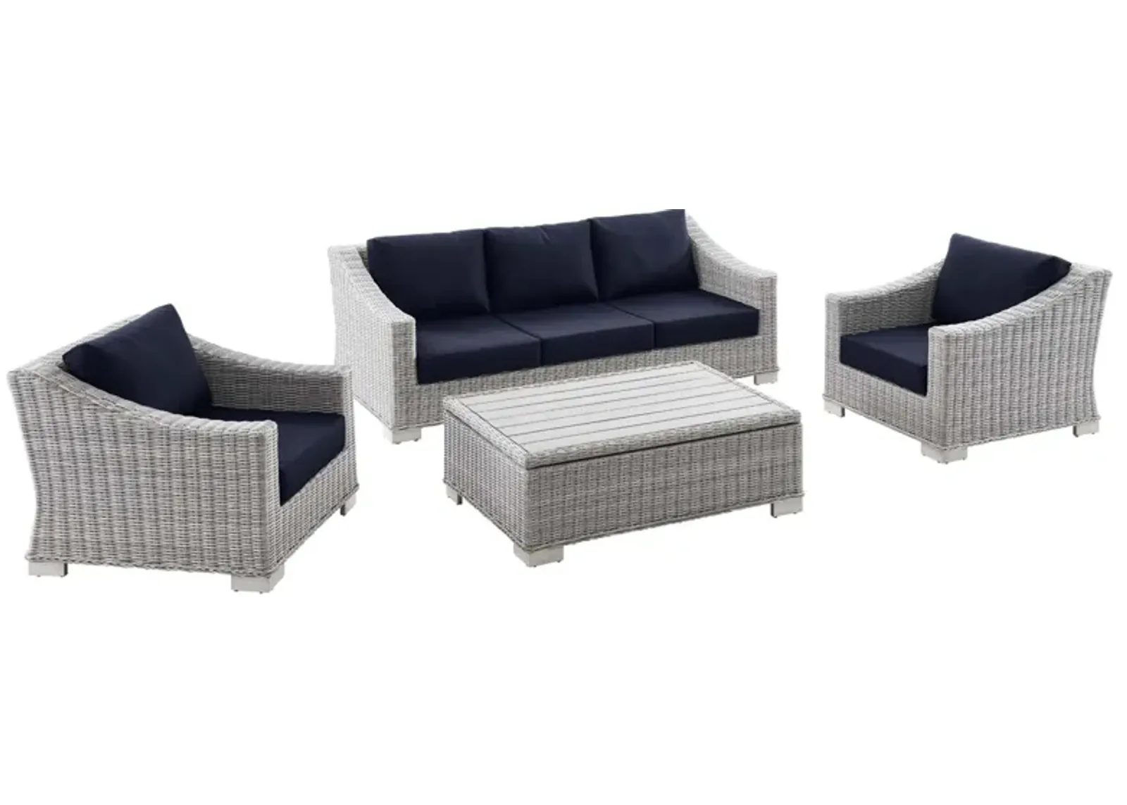 Conway 4-Piece Outdoor Patio Wicker Rattan Furniture Set