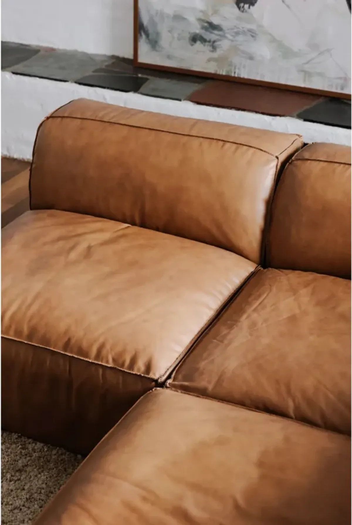 FORM OTTOMAN SONORAN TAN LEATHER