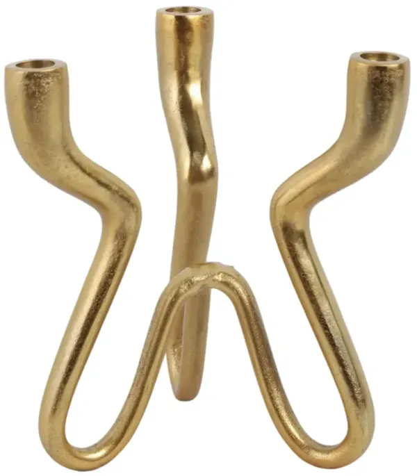 10x9" Loopy 3-taper Holder, Gold