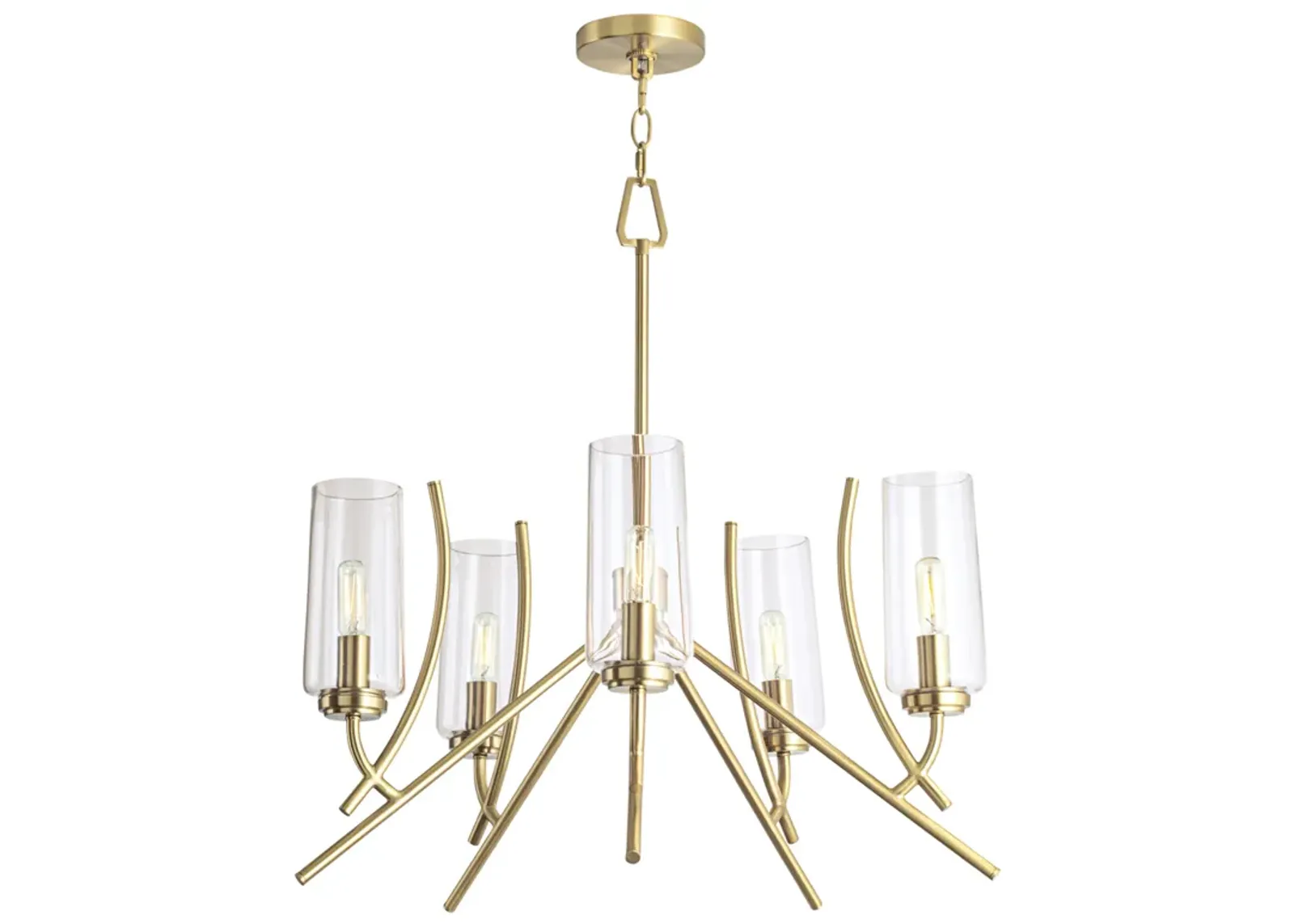 Tulip Chandelier - Satin Brass