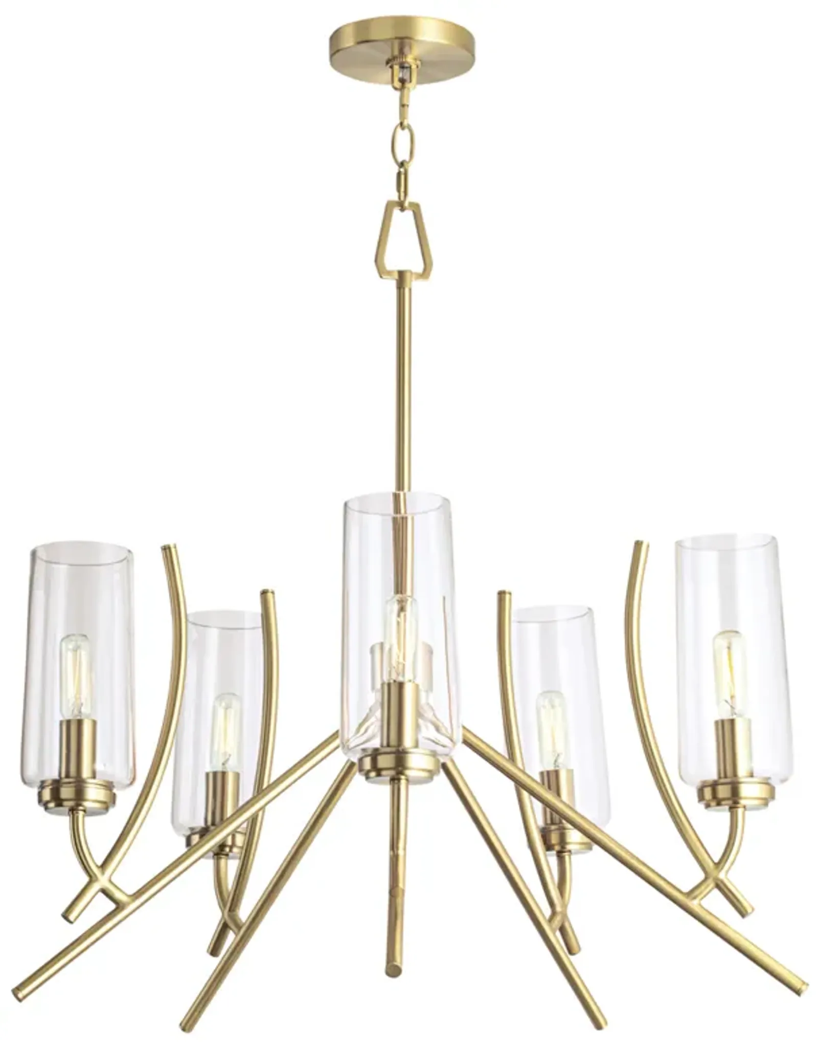 Tulip Chandelier - Satin Brass