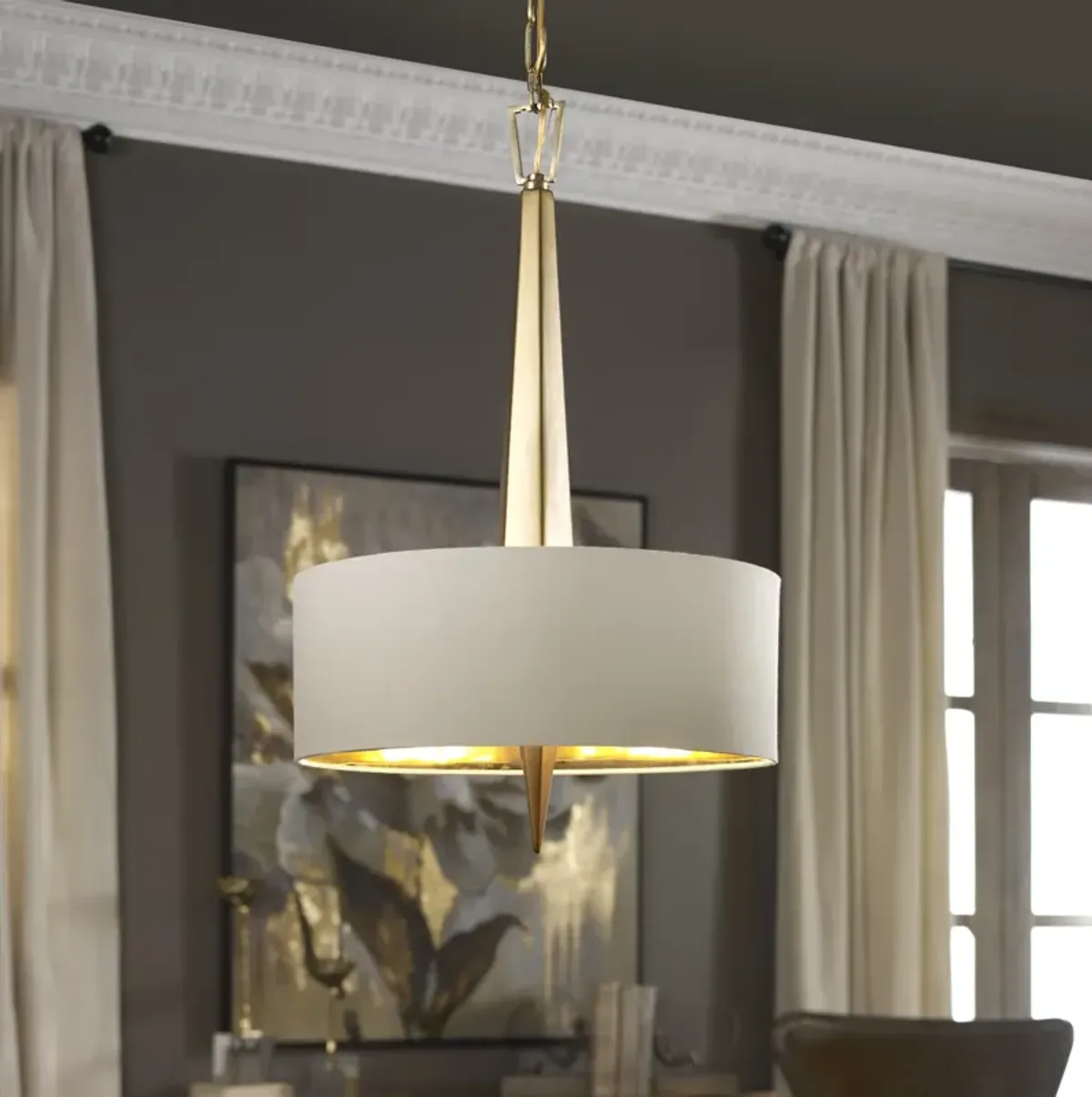 Obeliska 3 Light Gold Chandelier