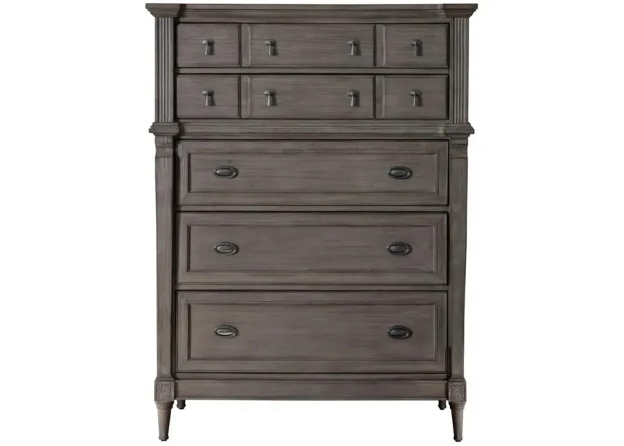 Alderwood 5-drawer Chest French Grey