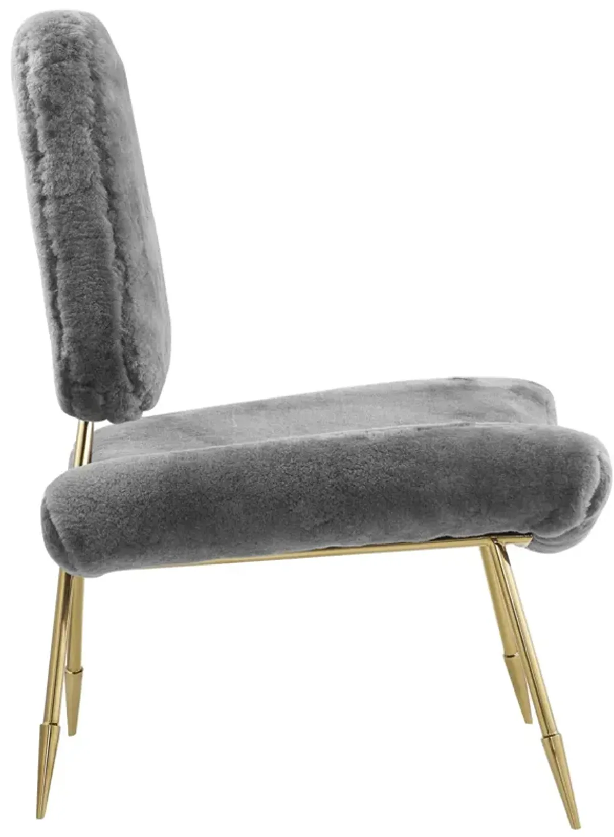 Ponder Upholstered Sheepskin Fur Lounge Chair