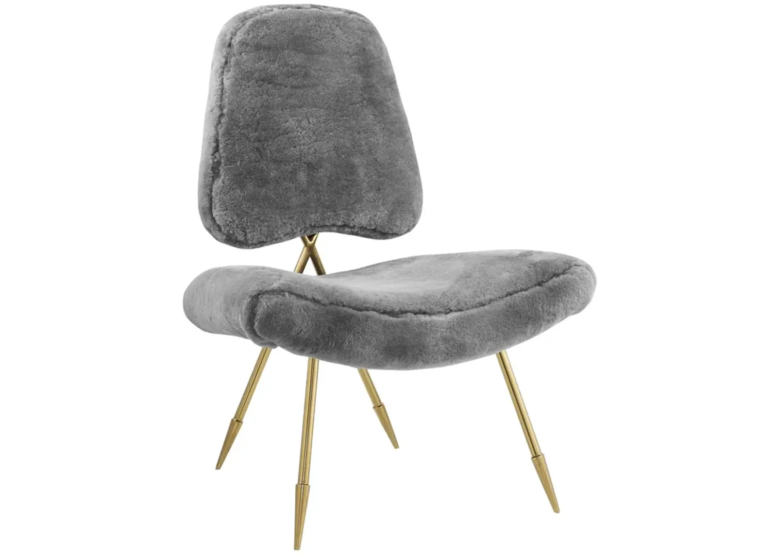 Ponder Upholstered Sheepskin Fur Lounge Chair