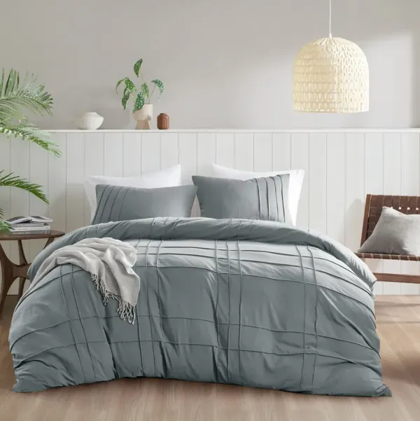 Soft Washed Pleated Duvet Cover Set