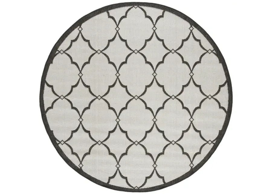 LINDEN 125 Collection LND125A-6R Light Grey / Charcoal 6'-7" X 6'-7" Round