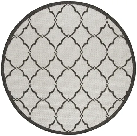 LINDEN 125 Collection LND125A-6R Light Grey / Charcoal 6'-7" X 6'-7" Round