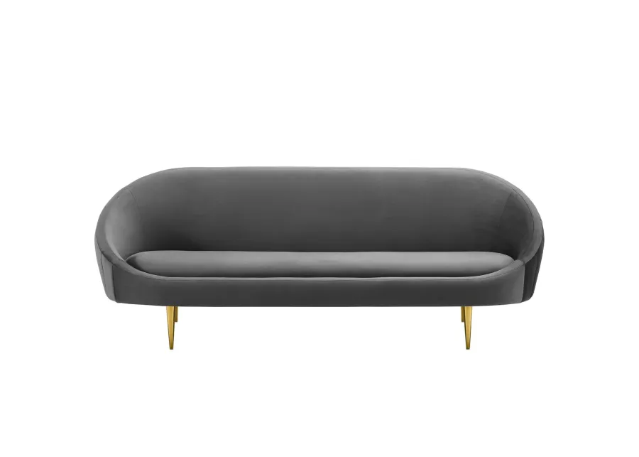 Sublime Vertical Curve Back Performance Velvet Sofa