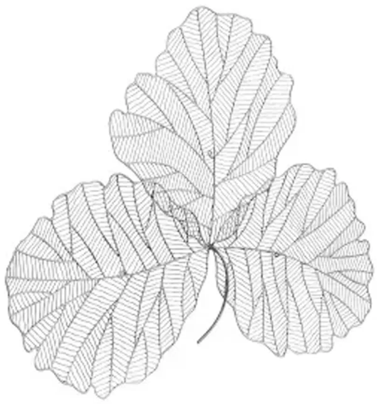 tri leaf wall art, medium, metal, silver/black