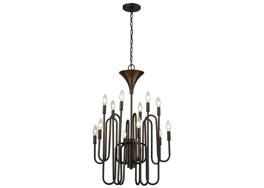 Decatur 22" Bronze 12-Light Chandelier