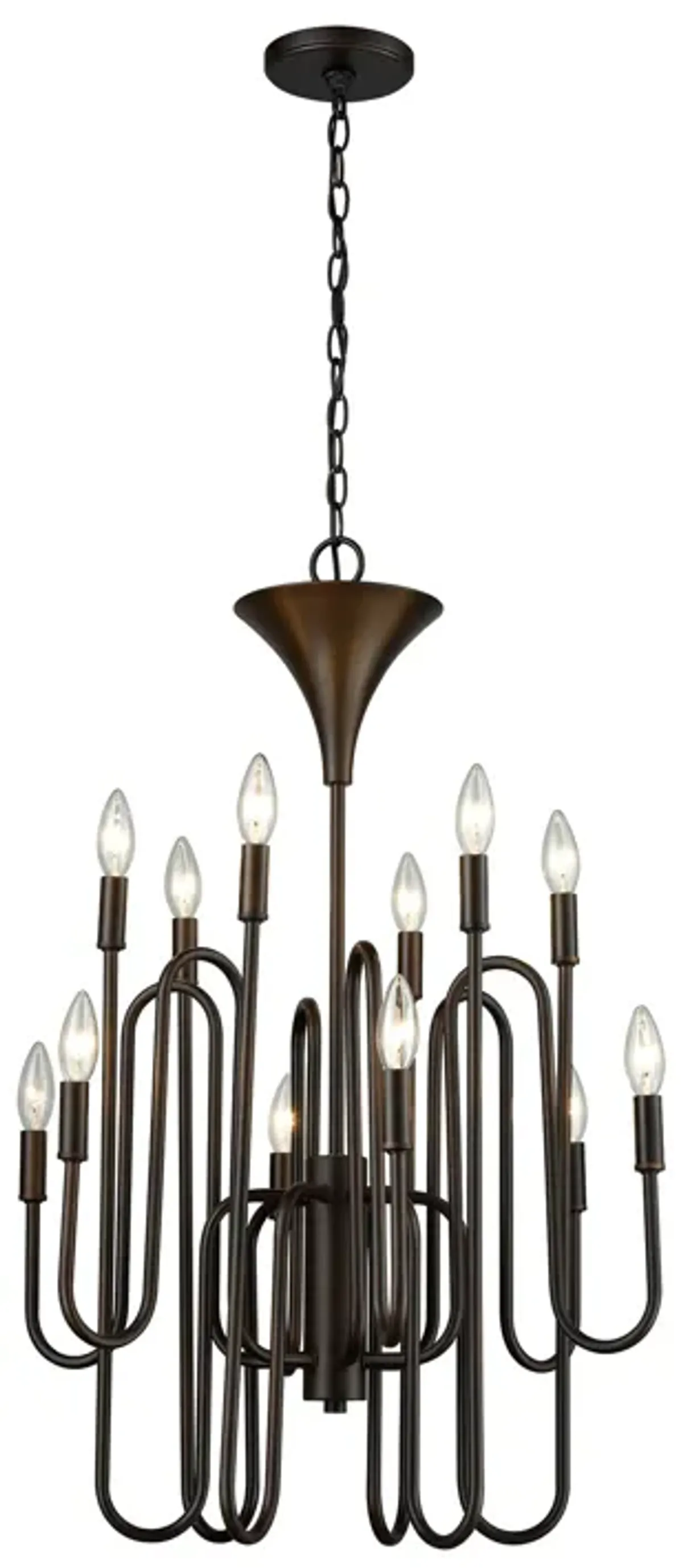 Decatur 22" Bronze 12-Light Chandelier