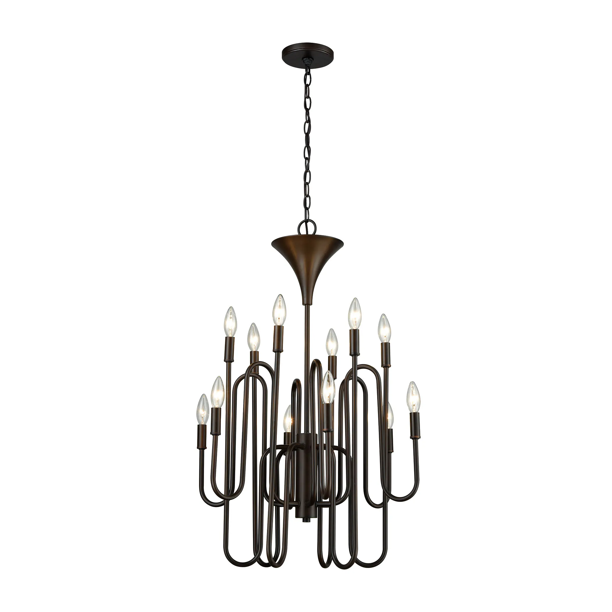 Decatur 22" Bronze 12-Light Chandelier