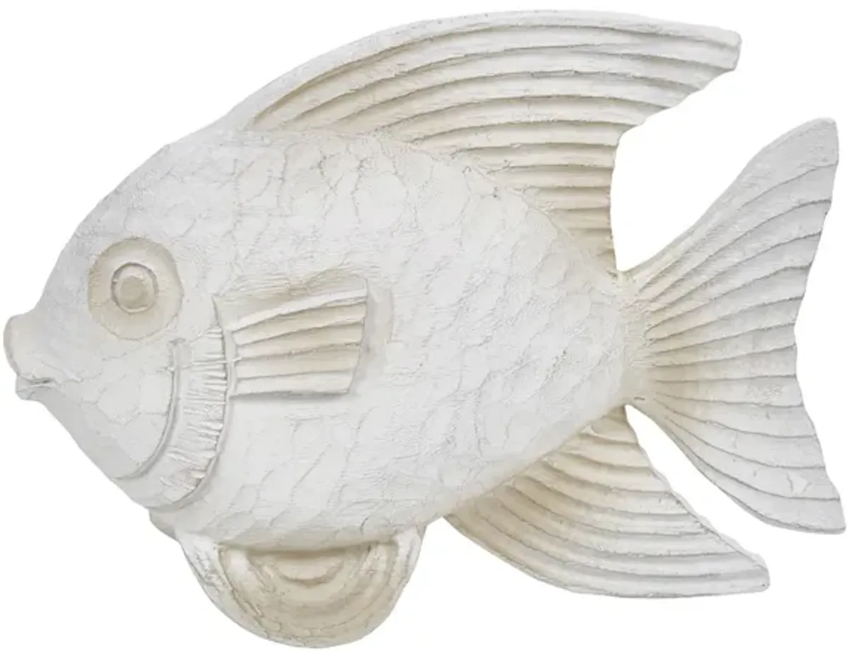 Resin 10" Fish Figurine, Whitewash