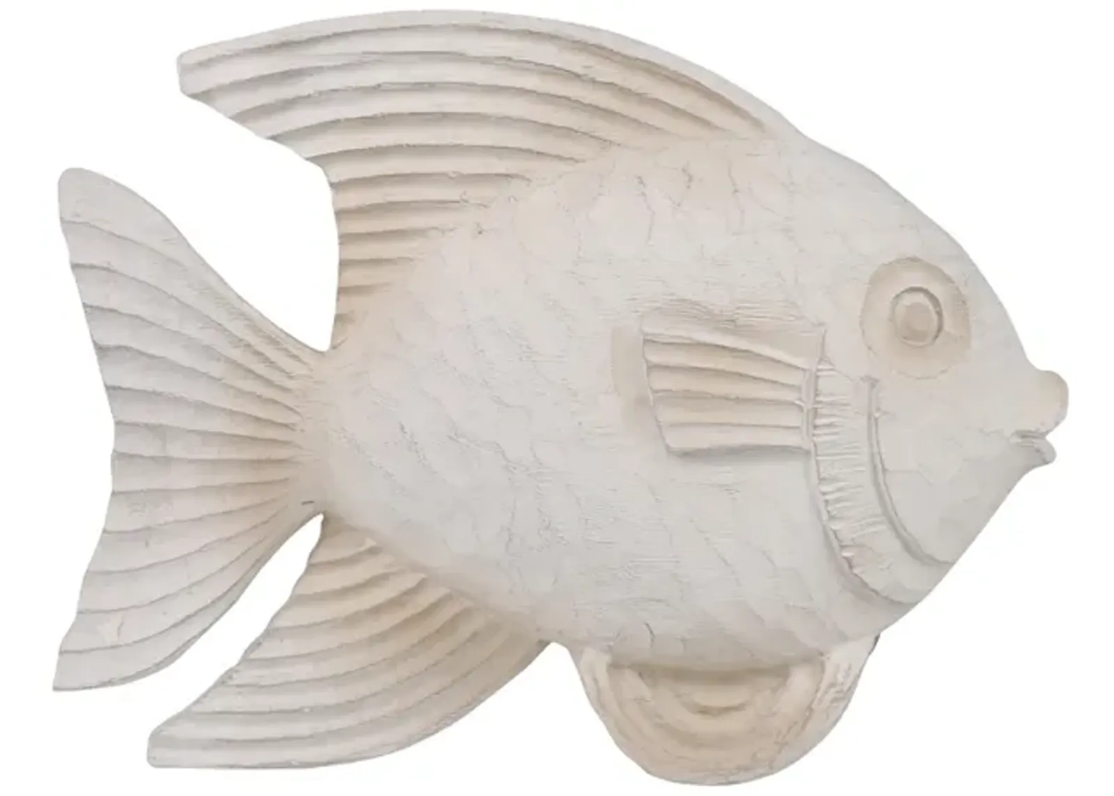 Resin 10" Fish Figurine, Whitewash