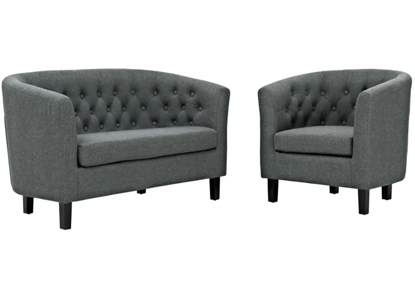 Prospect 2 Piece Upholstered Fabric Loveseat and Armchair Set