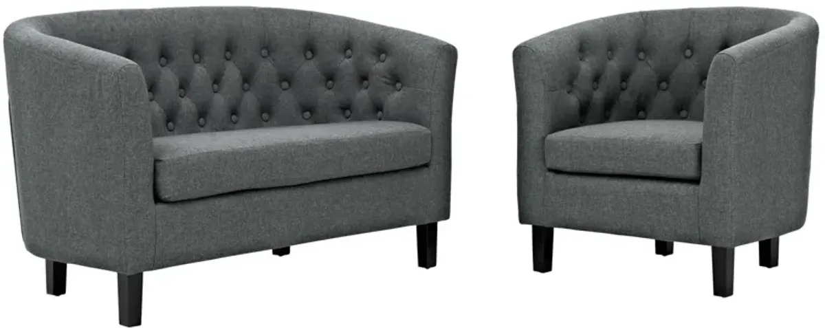 Prospect 2 Piece Upholstered Fabric Loveseat and Armchair Set