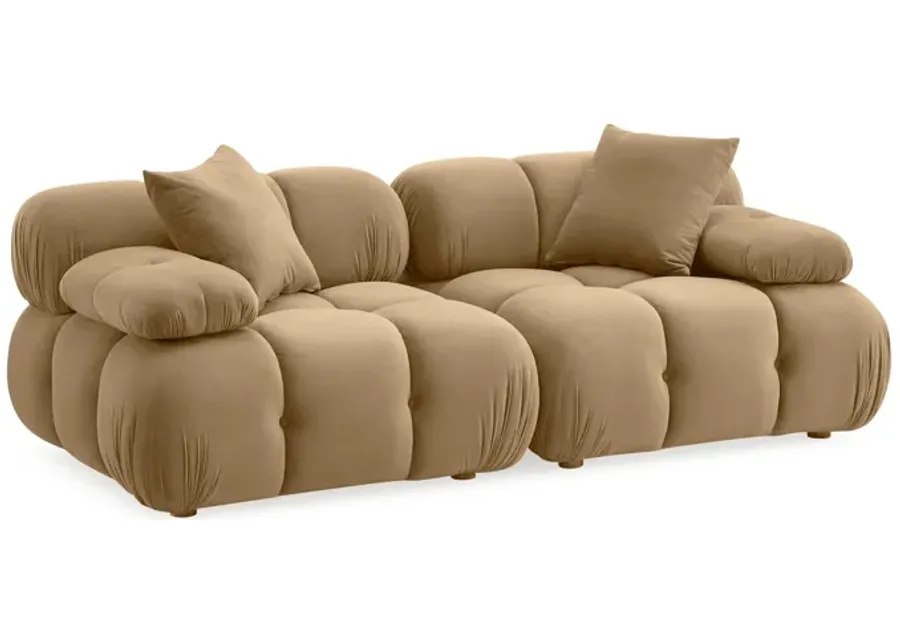 Calliope Cafe Au Lait Performance Velvet Modular Loveseat