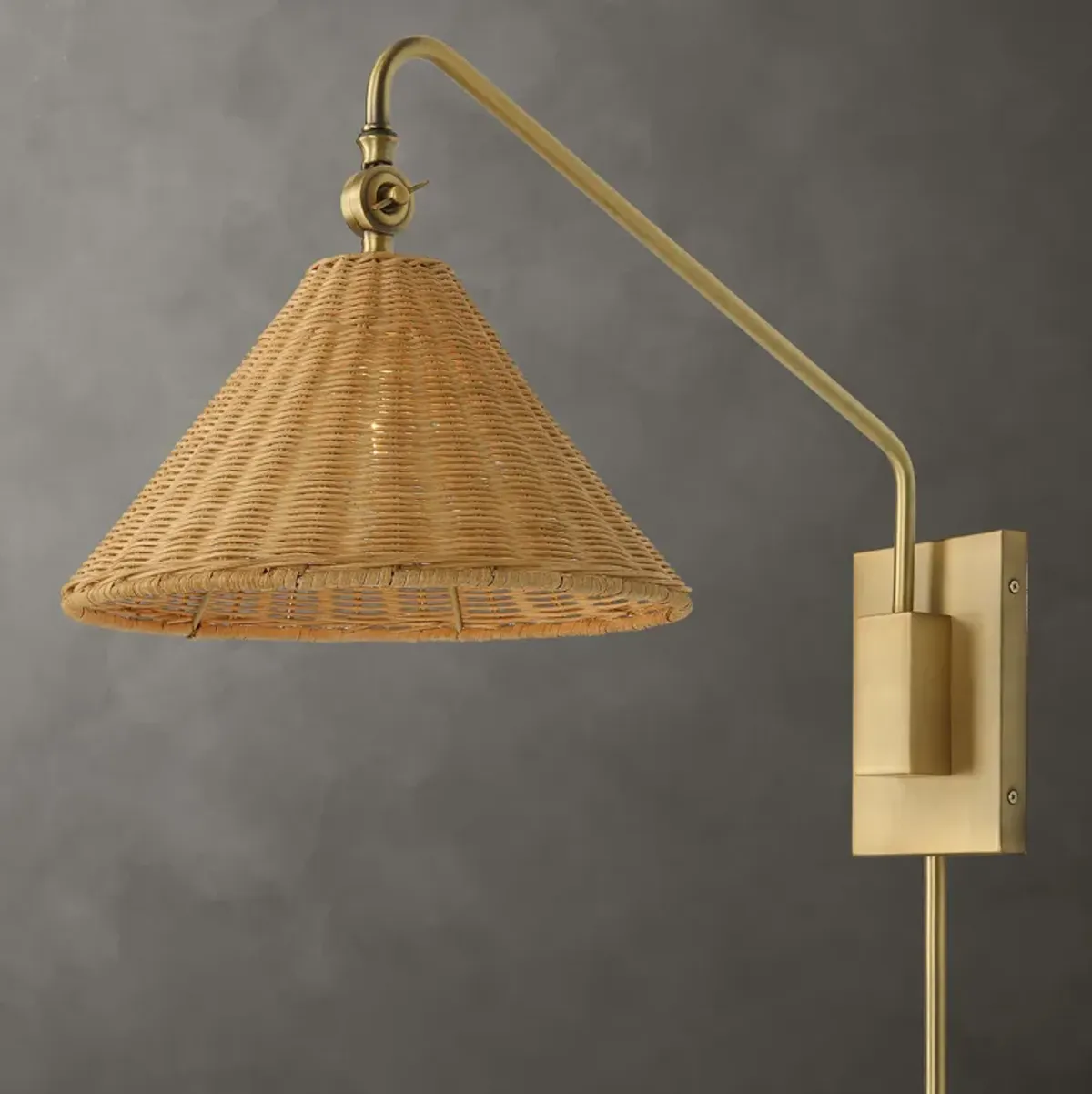 Phuvinh 1 Light Rattan Shade Sconce