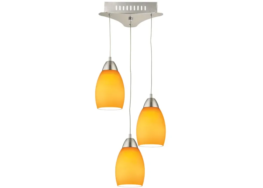 Buro 9" Wide 3-Light Mini Pendant - Satin Nickel