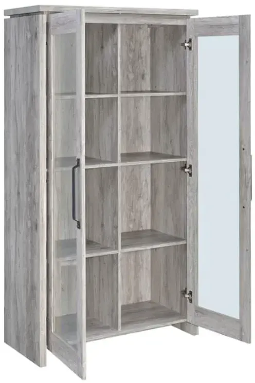 Alejo 2-door Tall Cabinet Grey Driftwood