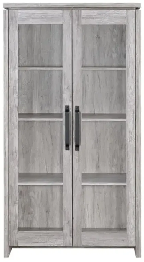 Alejo 2-door Tall Cabinet Grey Driftwood