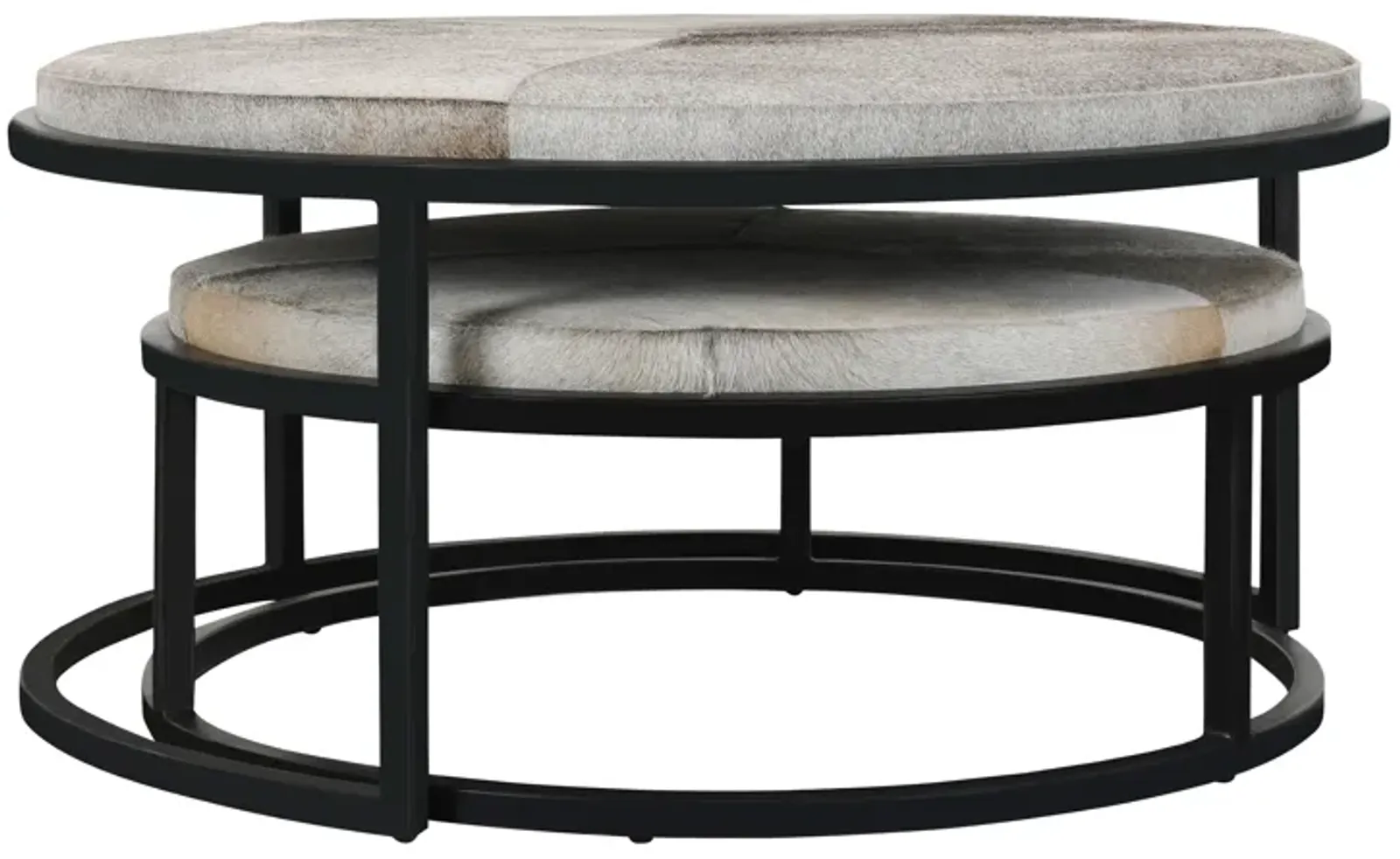 Hayword Hide Set of 2 Nesting Coffee Tables in Sparrow Gray