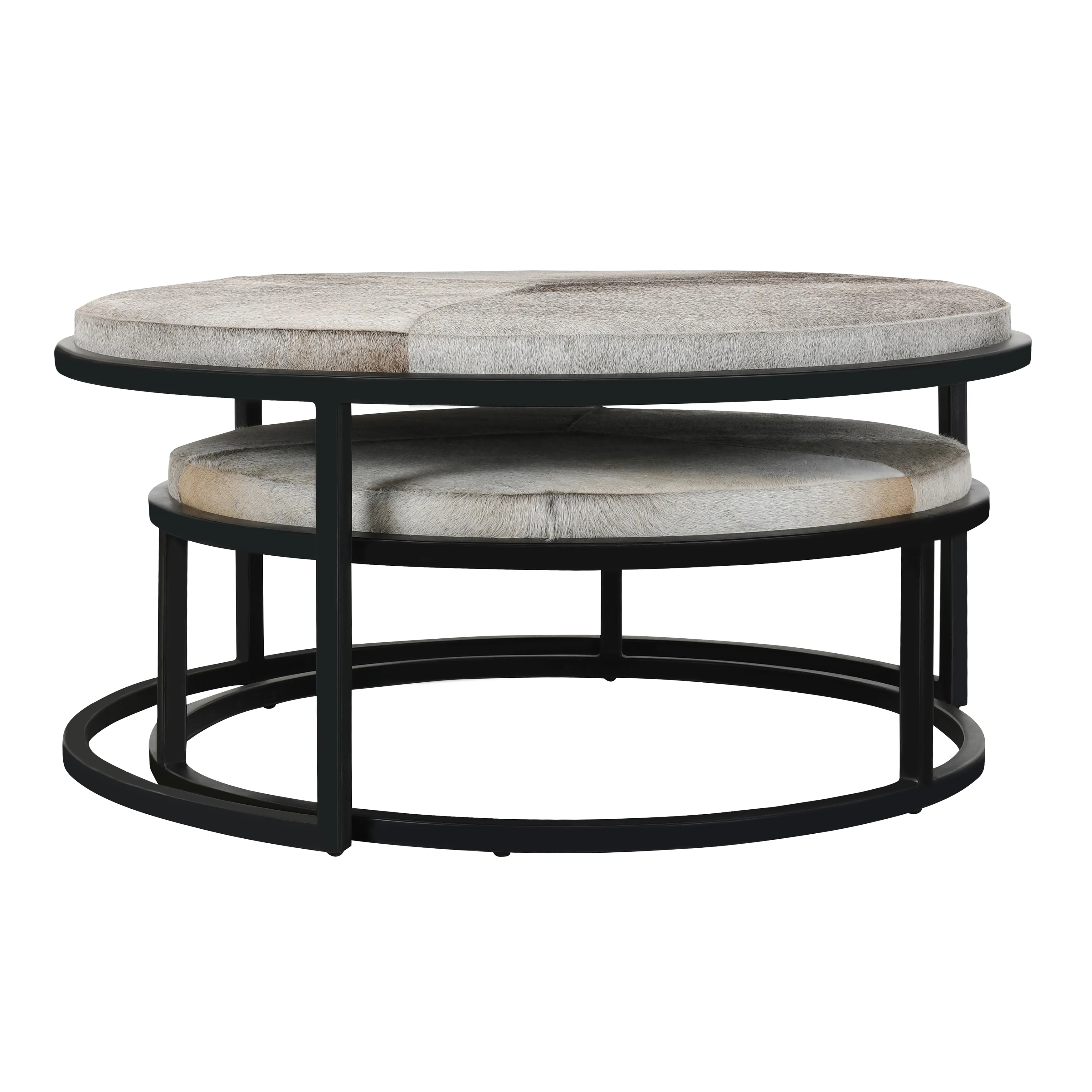 Hayword Hide Set of 2 Nesting Coffee Tables in Sparrow Gray