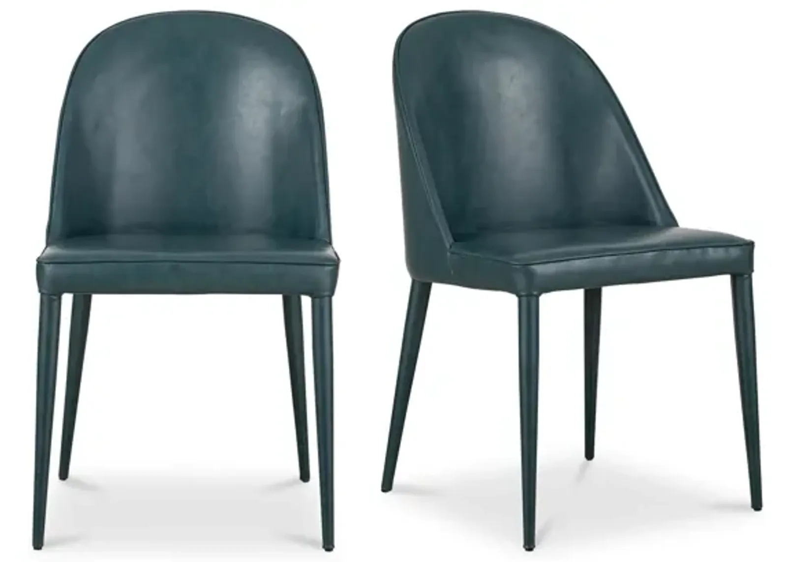 BURTON DINING CHAIR DARK TEAL VEGAN LEATHER-SET OF TWO