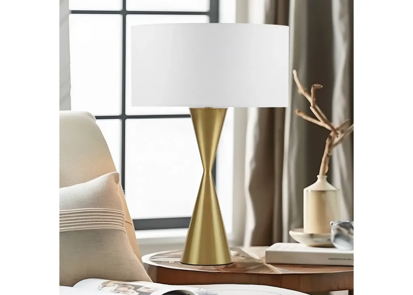 Gold Hourglass Metal Table Lamp