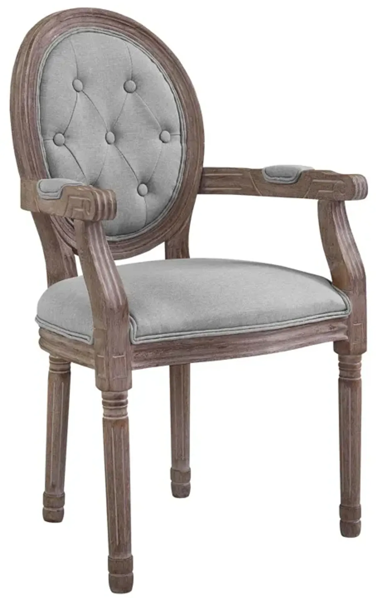 Arise Vintage French Upholstered Fabric Dining Armchair Set of 2