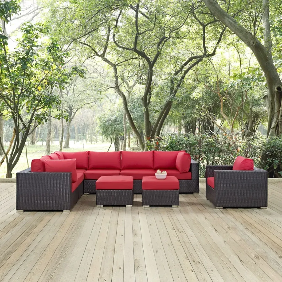 Convene 9 Piece Outdoor Patio Sectional Set