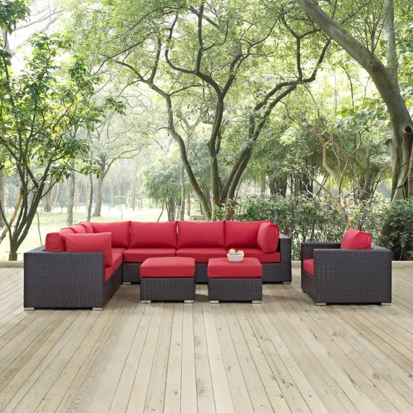 Convene 9 Piece Outdoor Patio Sectional Set