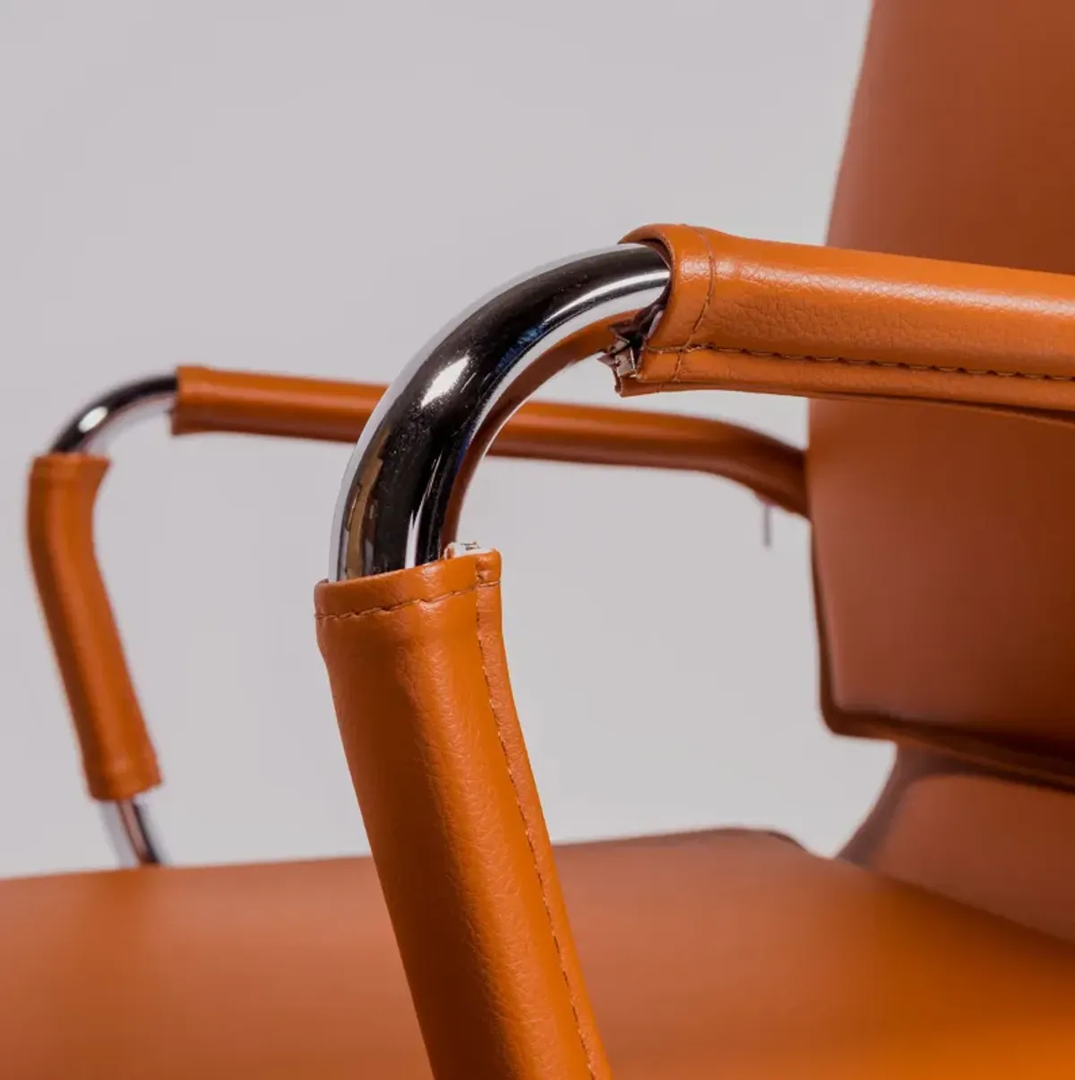 Gunar Pro High Back Office Chair in Cognac with Chrome Base