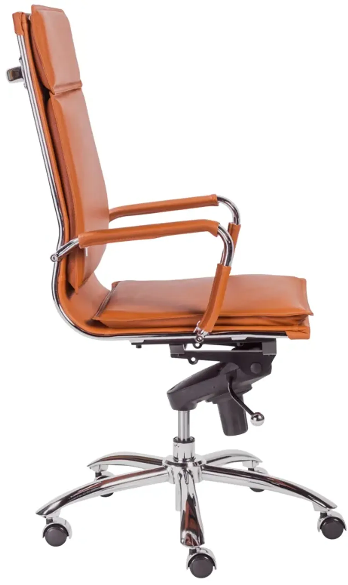 Gunar Pro High Back Office Chair in Cognac with Chrome Base