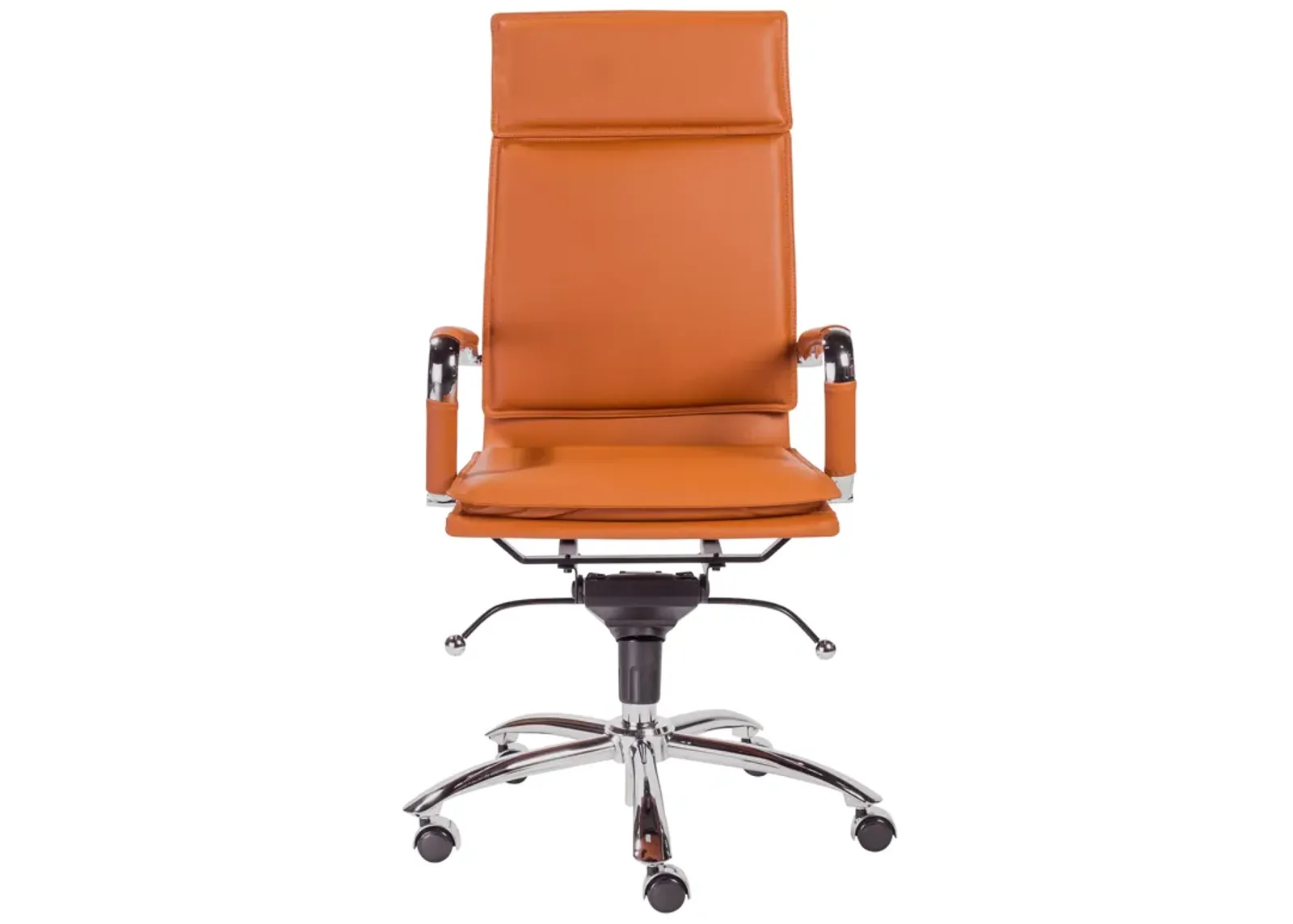 Gunar Pro High Back Office Chair in Cognac with Chrome Base