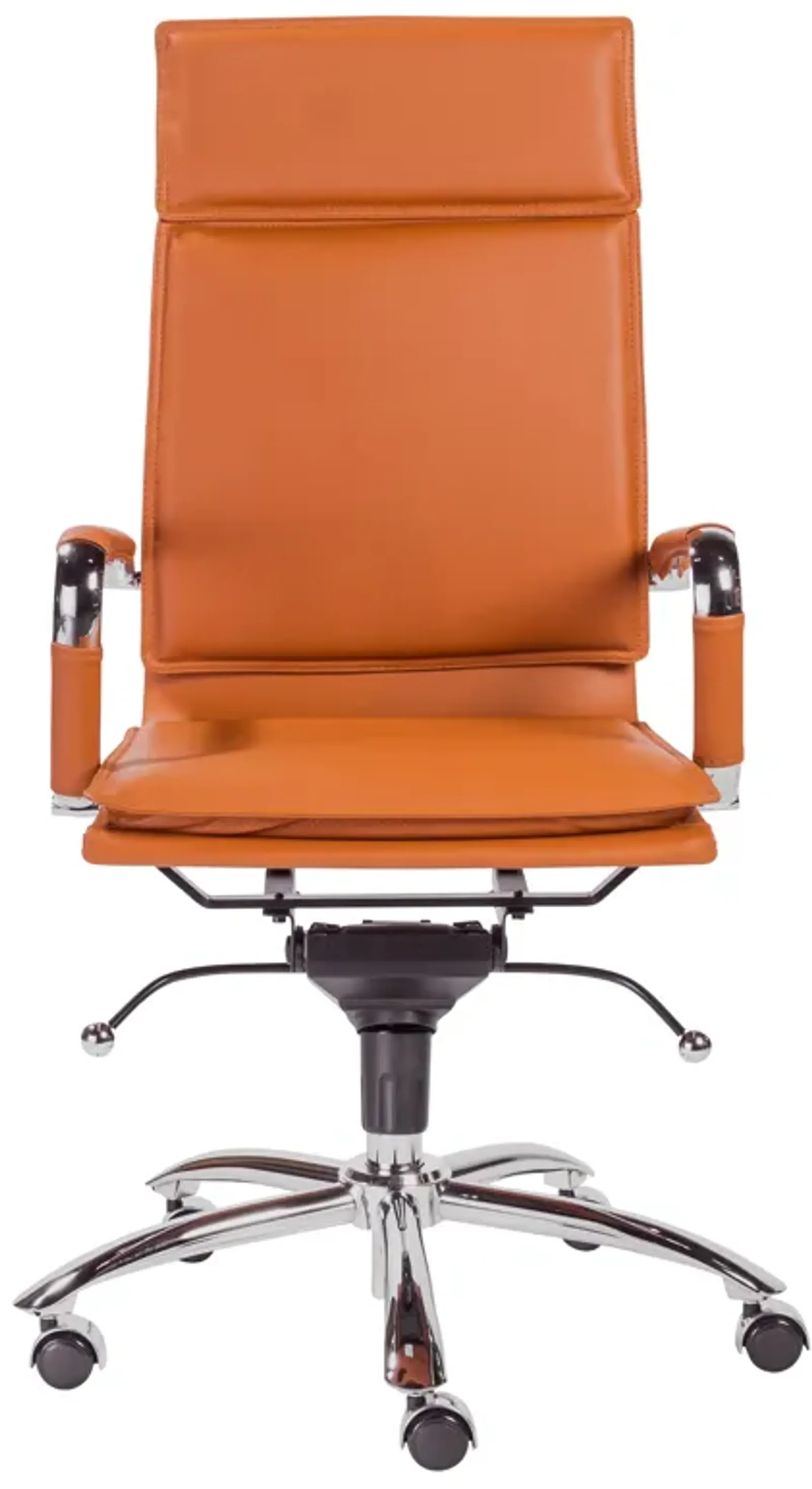 Gunar Pro High Back Office Chair in Cognac with Chrome Base