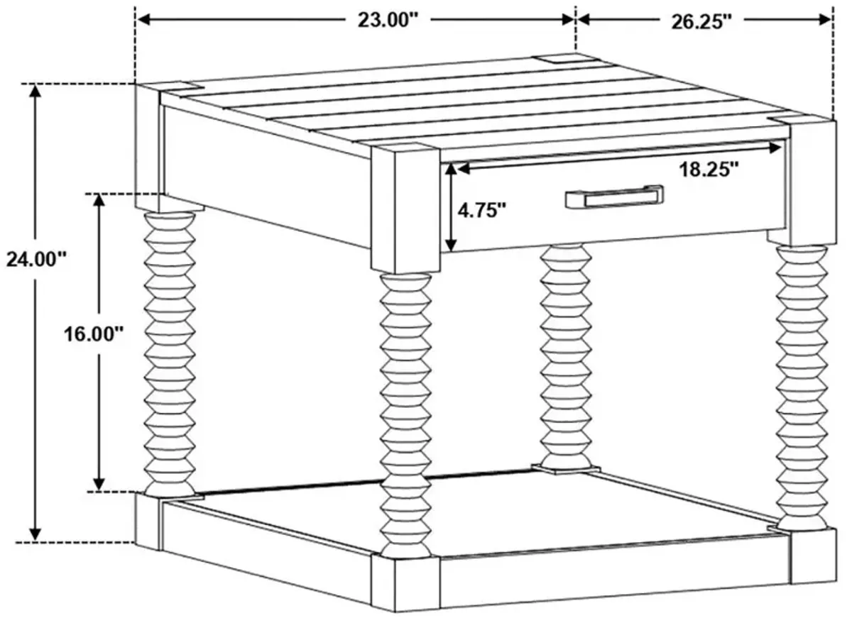 Meredith 1-drawer End Table Coffee Bean