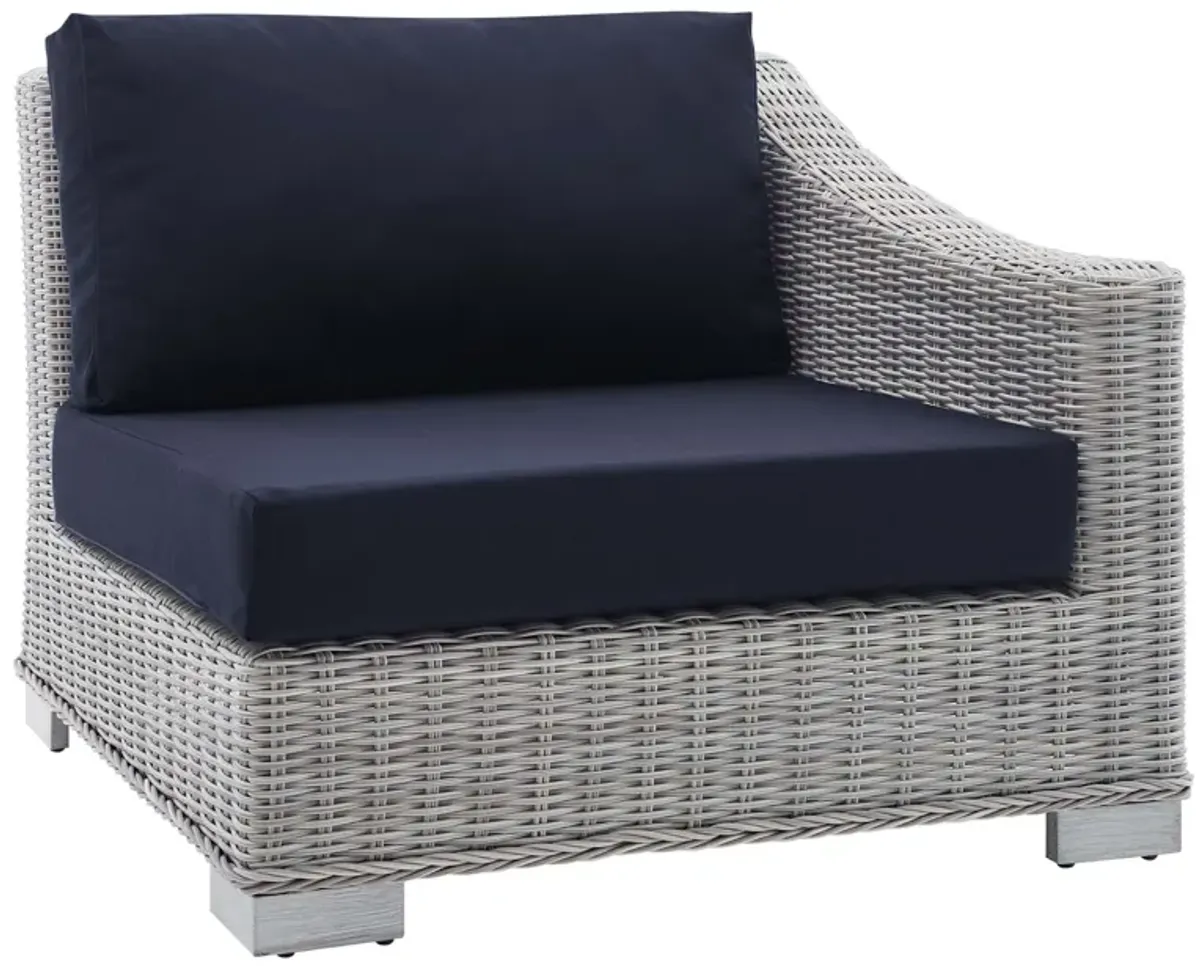 Conway Sunbrella® Outdoor Patio Wicker Rattan Right-Arm Chair