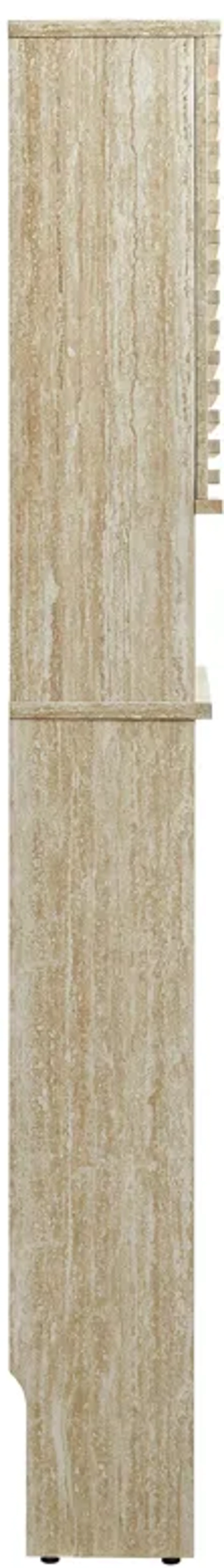 Render Over the Toilet Faux Travertine Bathroom Storage Cabinet by Modway