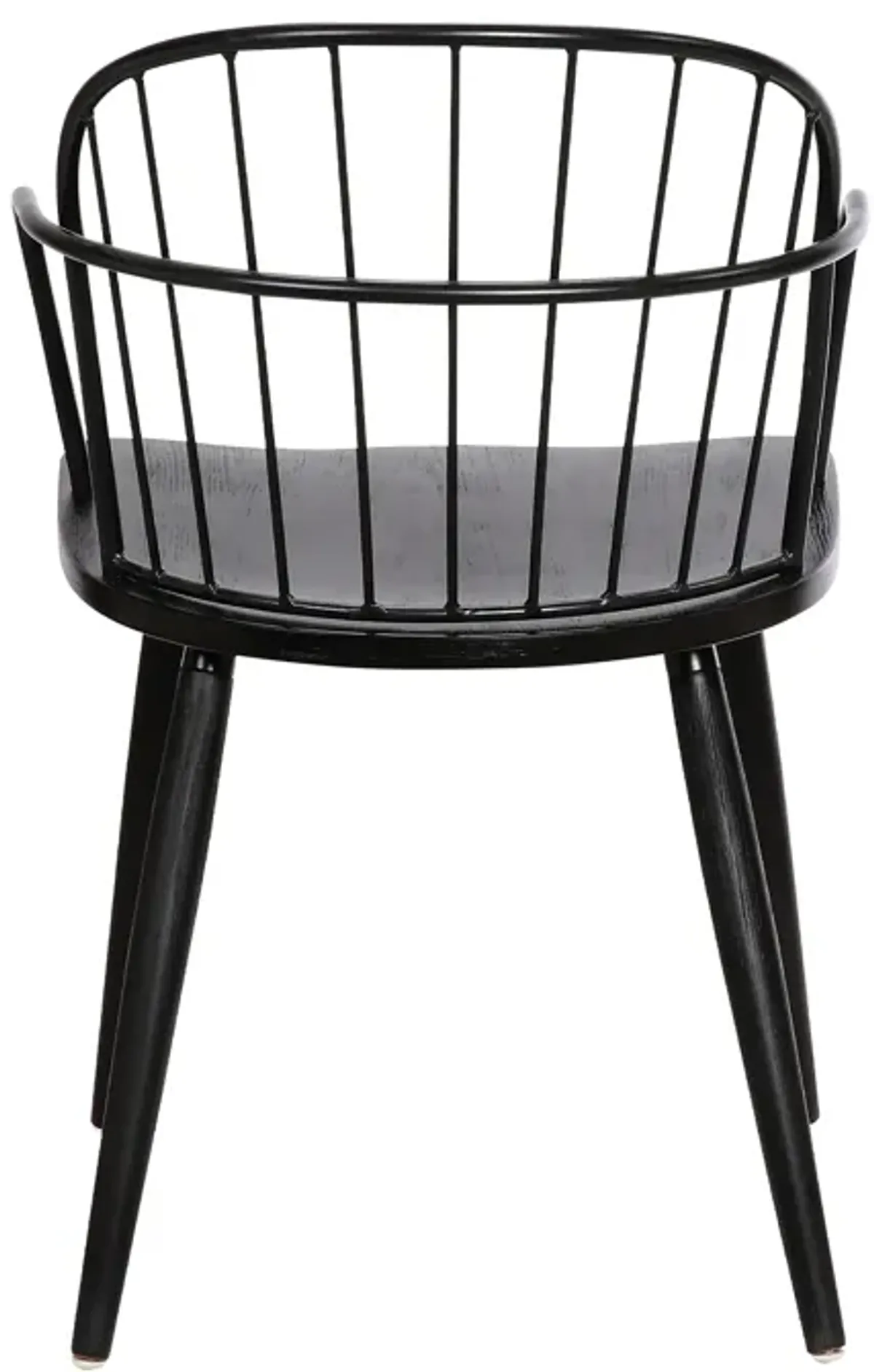 Bradley Steel Framed Side Chair in Black Powder Coated Finish and Black Brushed Wood