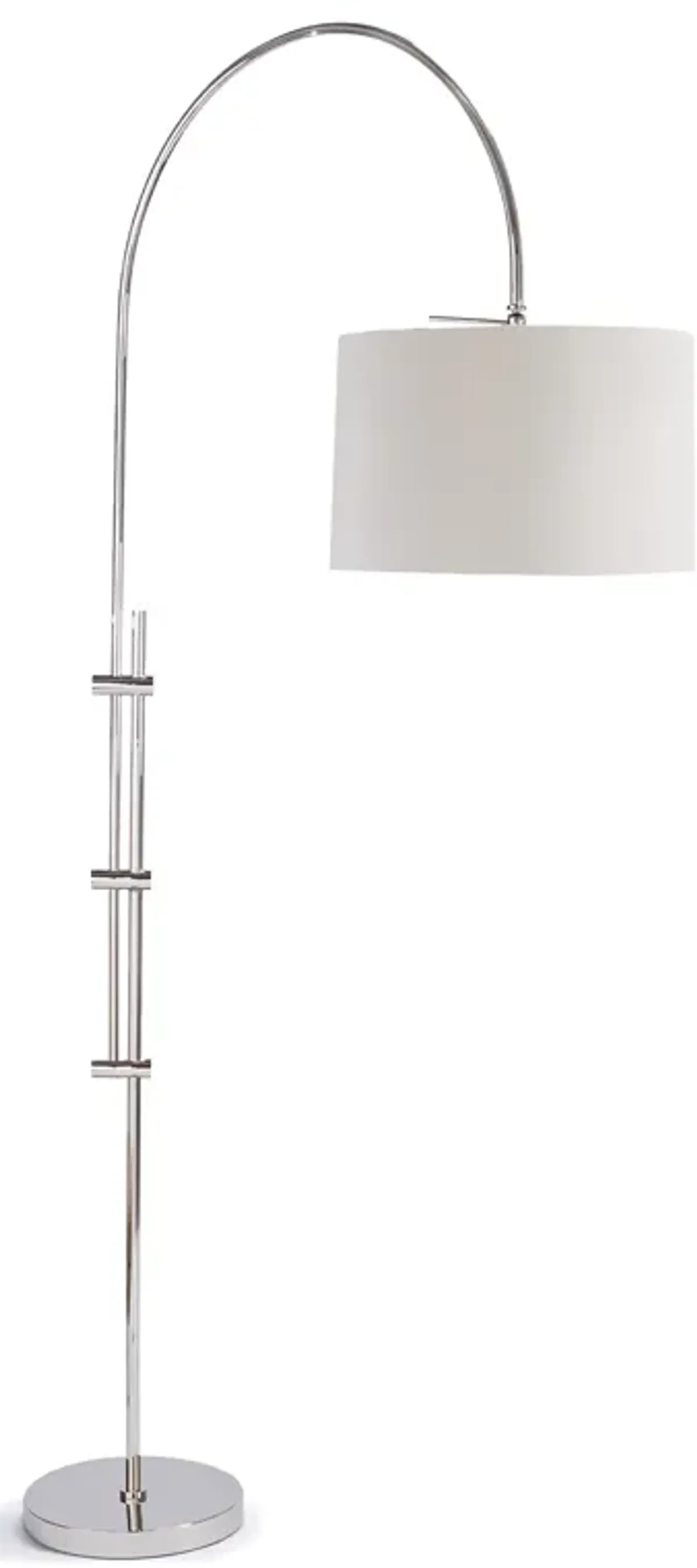 Arc Floor Lamp With Fabric Shade (Polished Nickel)