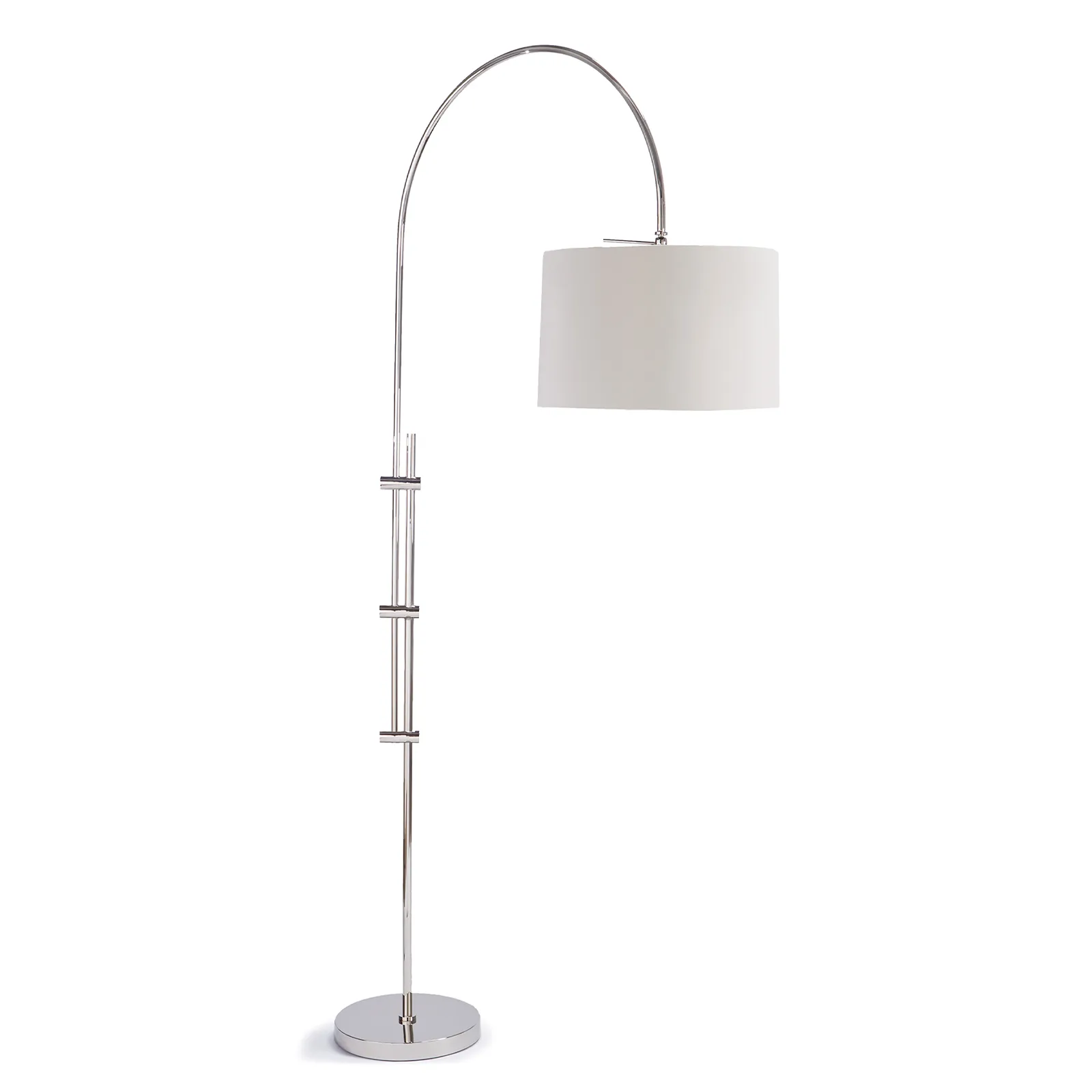 Arc Floor Lamp With Fabric Shade (Polished Nickel)