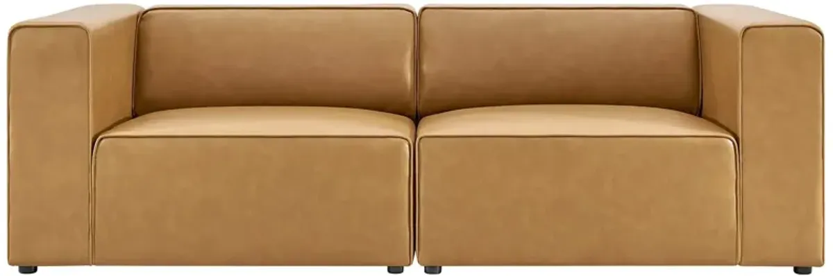 Mingle Vegan Leather 2-Piece Modular Loveseat