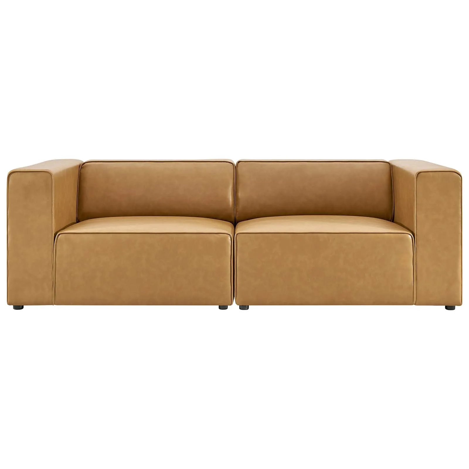 Mingle Vegan Leather 2-Piece Modular Loveseat