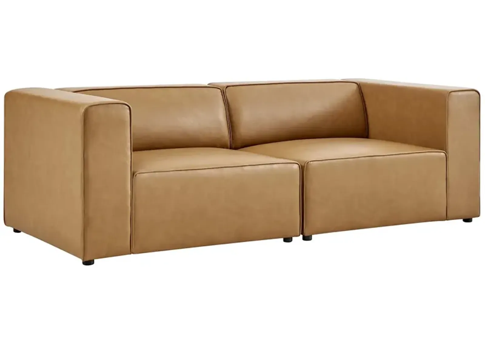 Mingle Vegan Leather 2-Piece Modular Loveseat