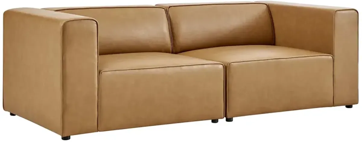 Mingle Vegan Leather 2-Piece Modular Loveseat