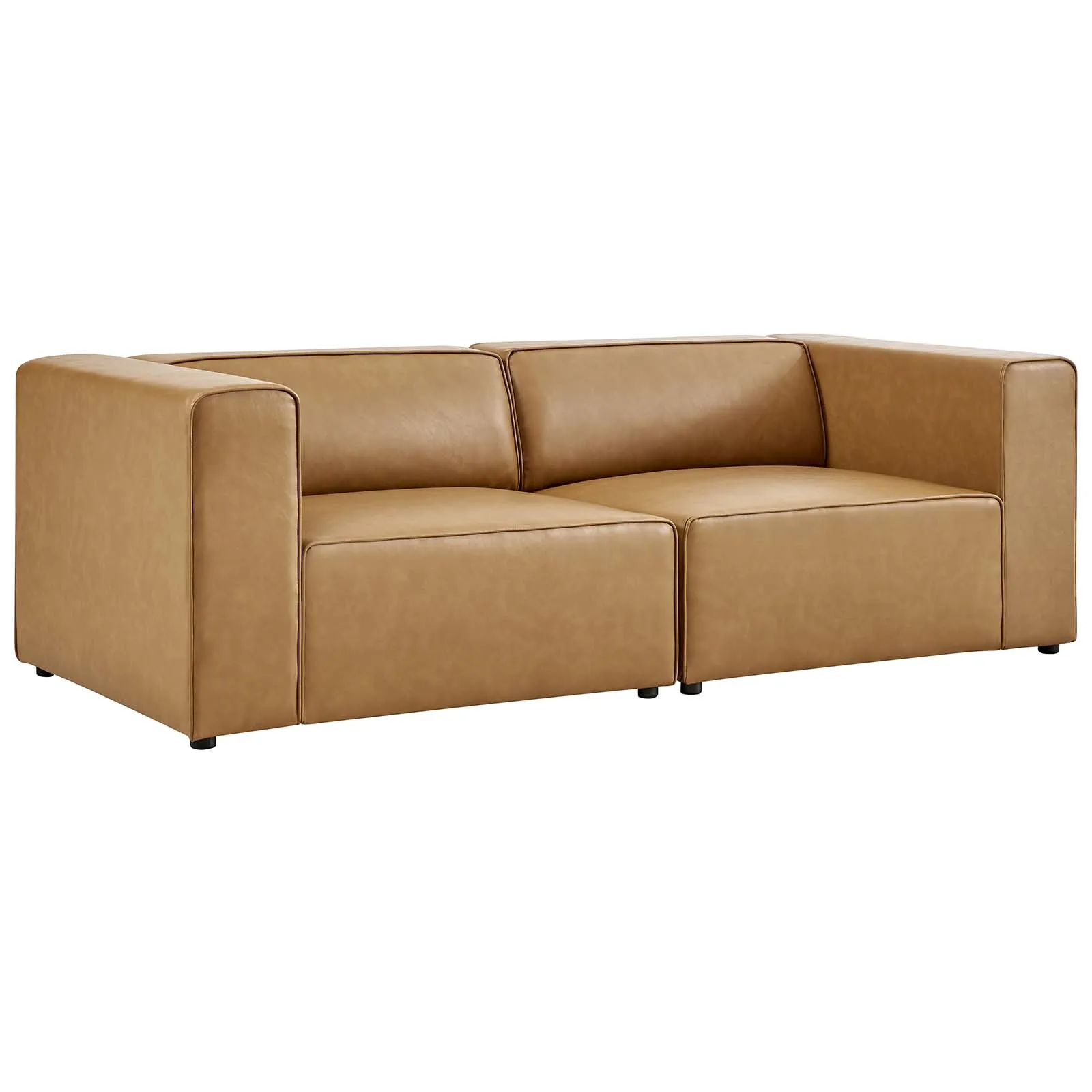 Mingle Vegan Leather 2-Piece Modular Loveseat